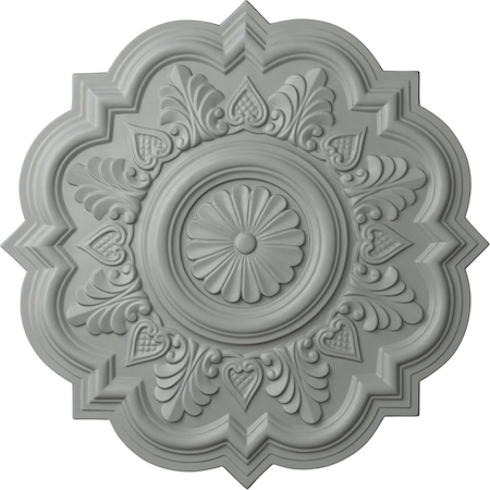 Ekena Millwork Deria Ceiling Medallion (Fits Canopies up to 6"), 20 1/4"OD x 1 1/2"P, Primed White CM20DR